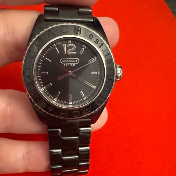 Coach Black Ceramic Women’s Watch with Silver Accents - Picture 2 of 5